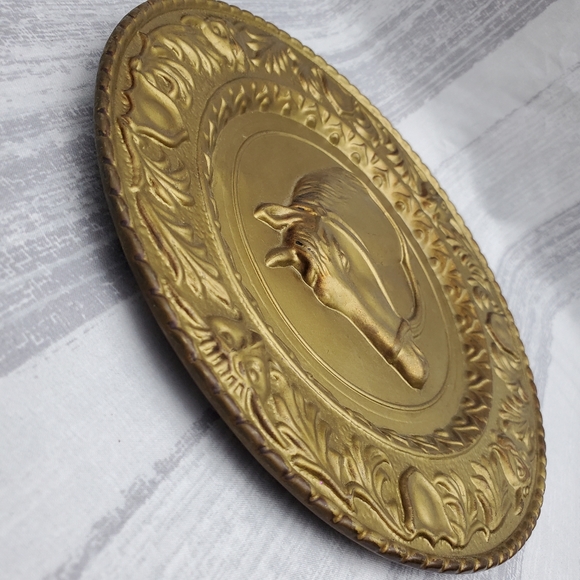 Vintage Brass Horse Wall Plate - A * - Picture 5 of 11